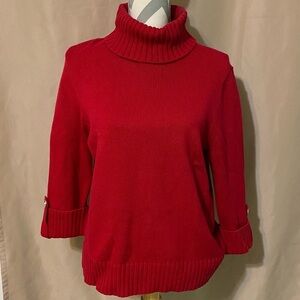 Jones New York Vibrant Red Cowl Neck Sweater